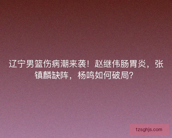 辽宁男篮伤病潮来袭！赵继伟肠胃炎，张镇麟缺阵，杨鸣如何破局？