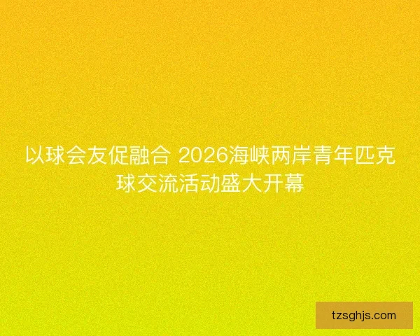 以球会友促融合 2026海峡两岸青年匹克球交流活动盛大开幕